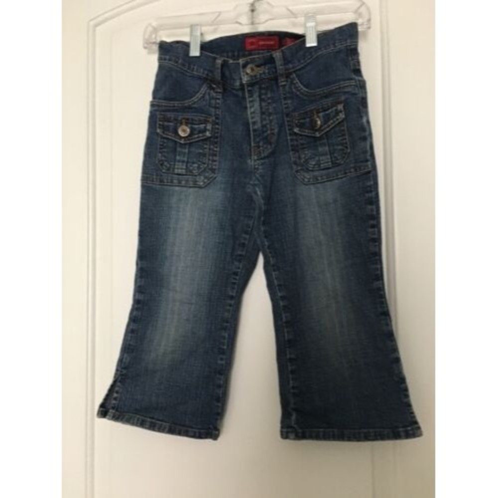 Arizona Girls Blue Denim Jeans Zip Button Pockets Stretch Size 10